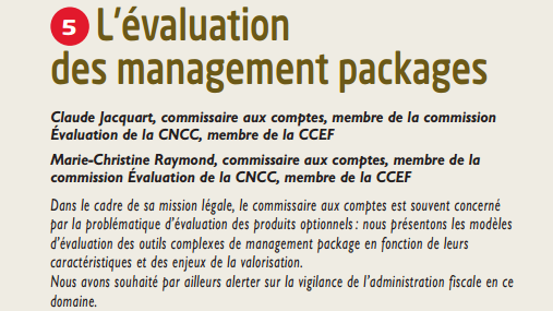 L’évaluation des management packages